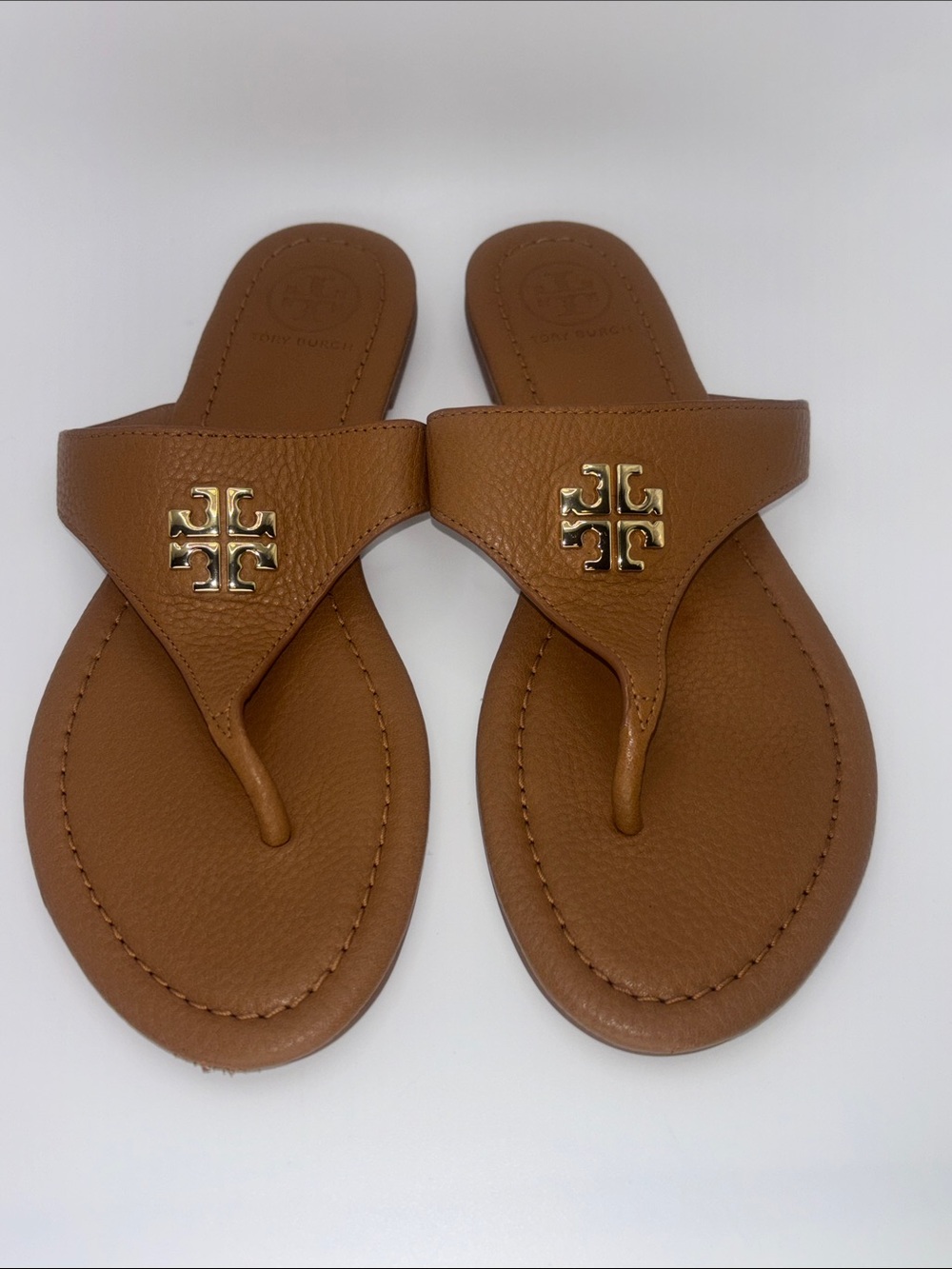Tory Burch Leather Logo Thong Sandals